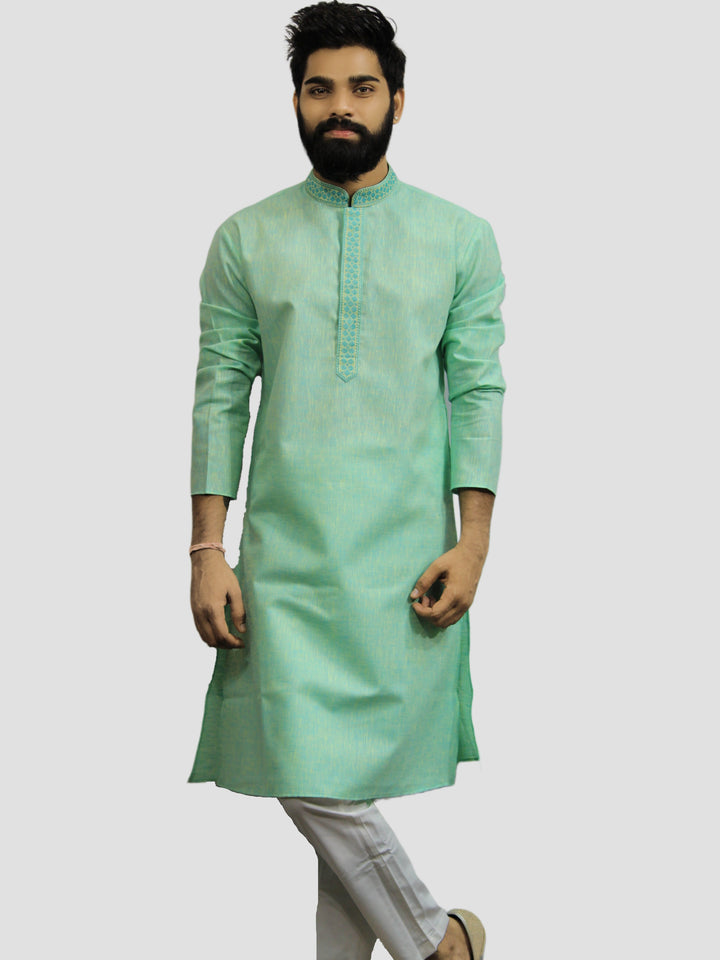Textured Green Kurta Set