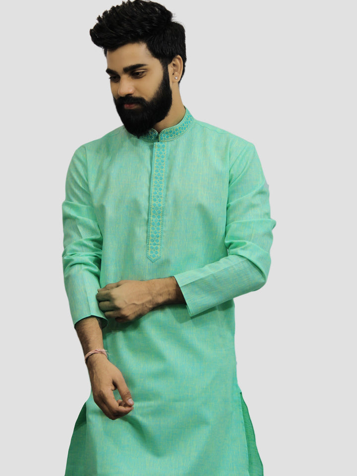 Textured Green Kurta Set