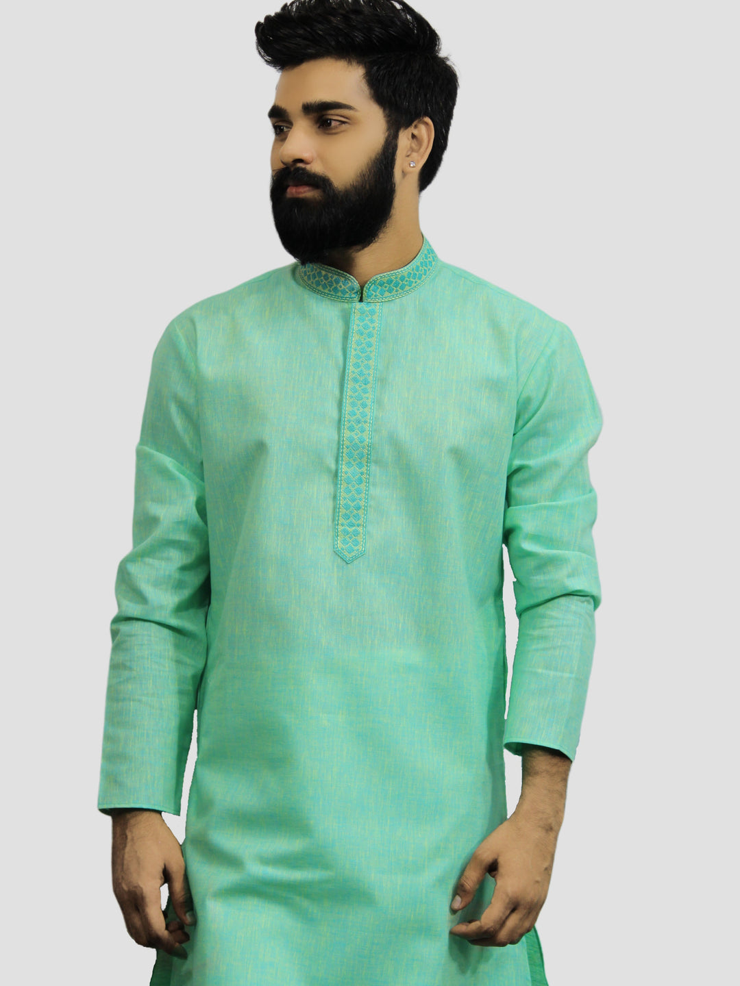 Textured Green Kurta Set