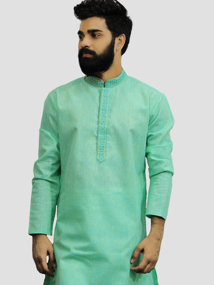 Textured Green Kurta Set
