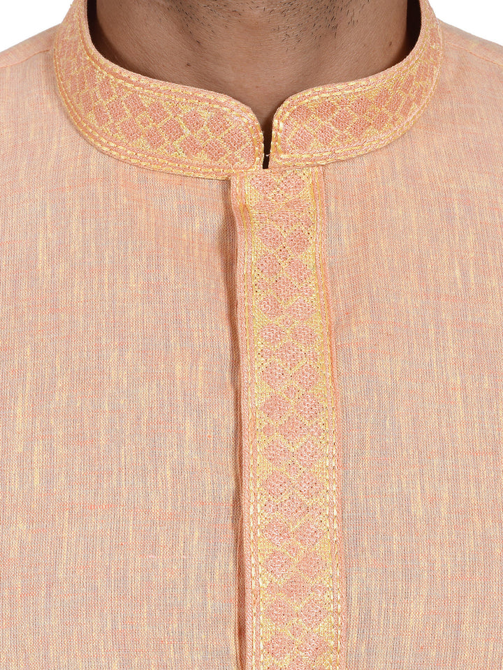 Textured Orange Kurta Set