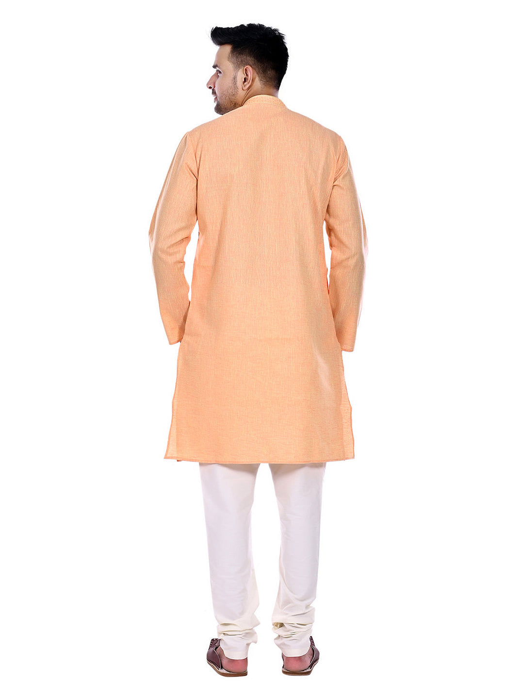 Textured Orange Kurta Set
