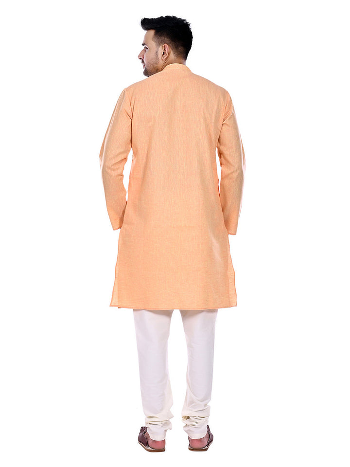 Textured Orange Kurta Set