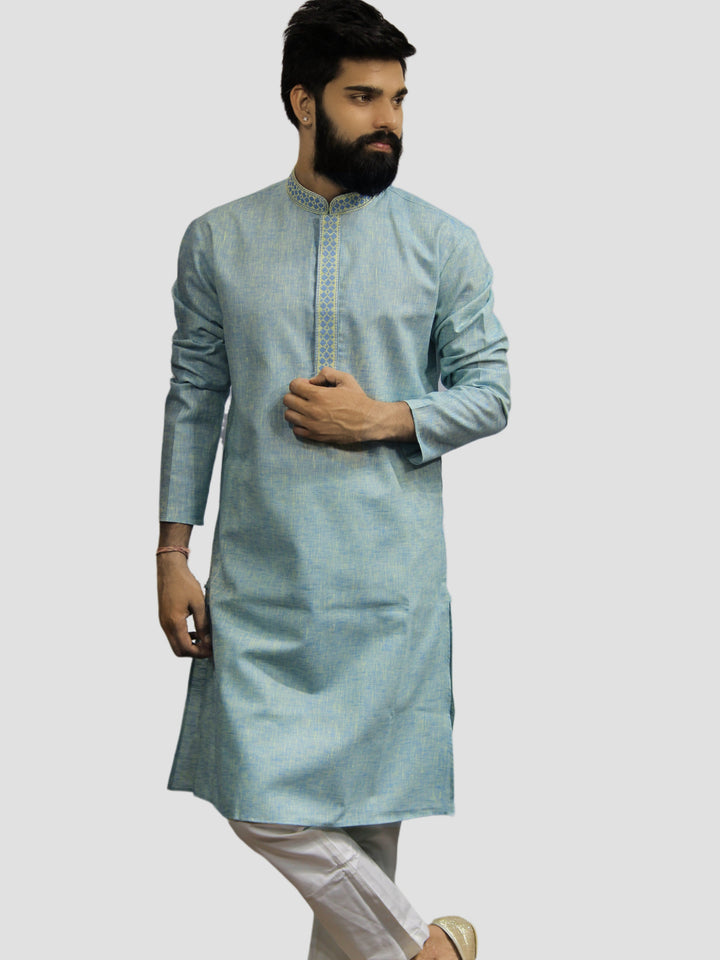 Textured Blue Kurta Set
