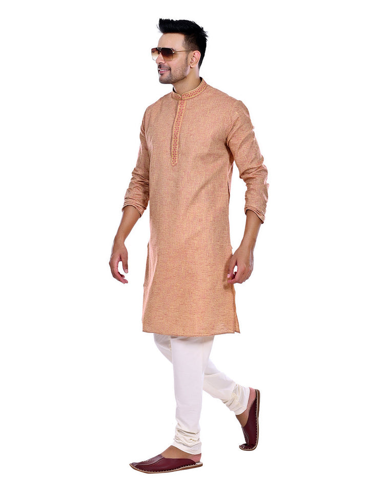Textured Rose Gold Kurta Set
