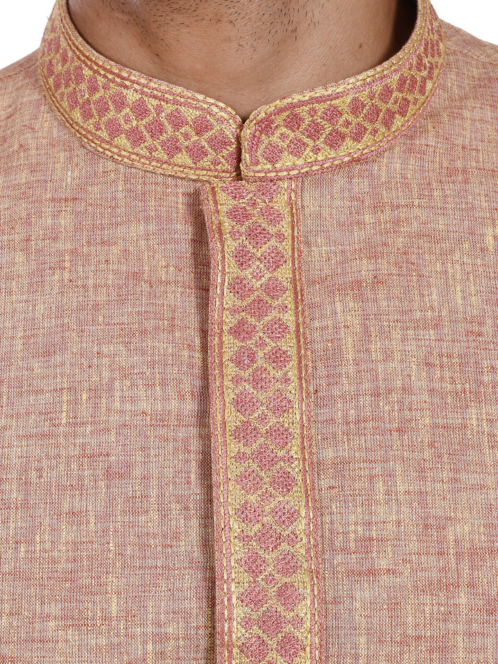 Textured Rose Gold Kurta Set
