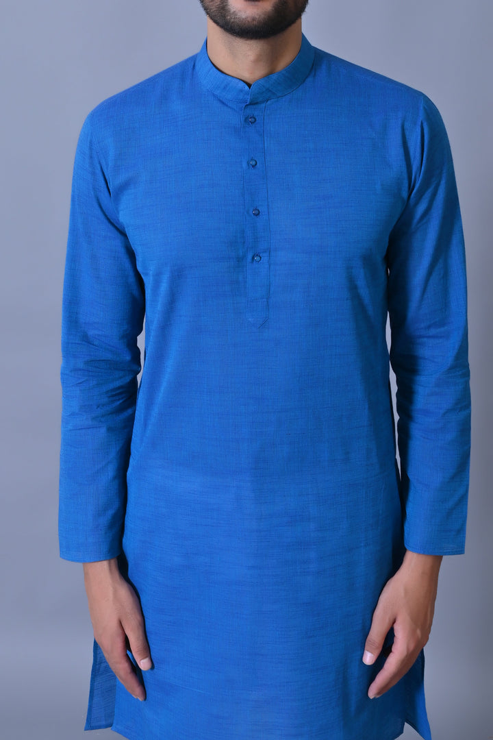 Textured Blue Kurta Set