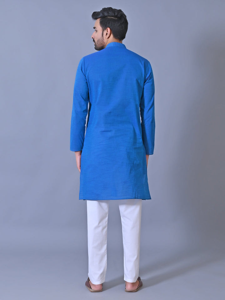 Textured Blue Kurta Set