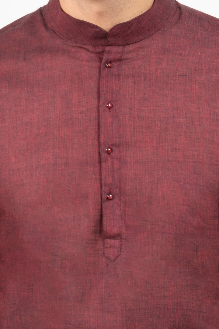 Textured Maroon Kurta Set