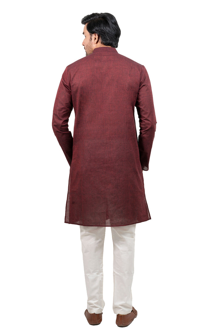 Textured Maroon Kurta Set