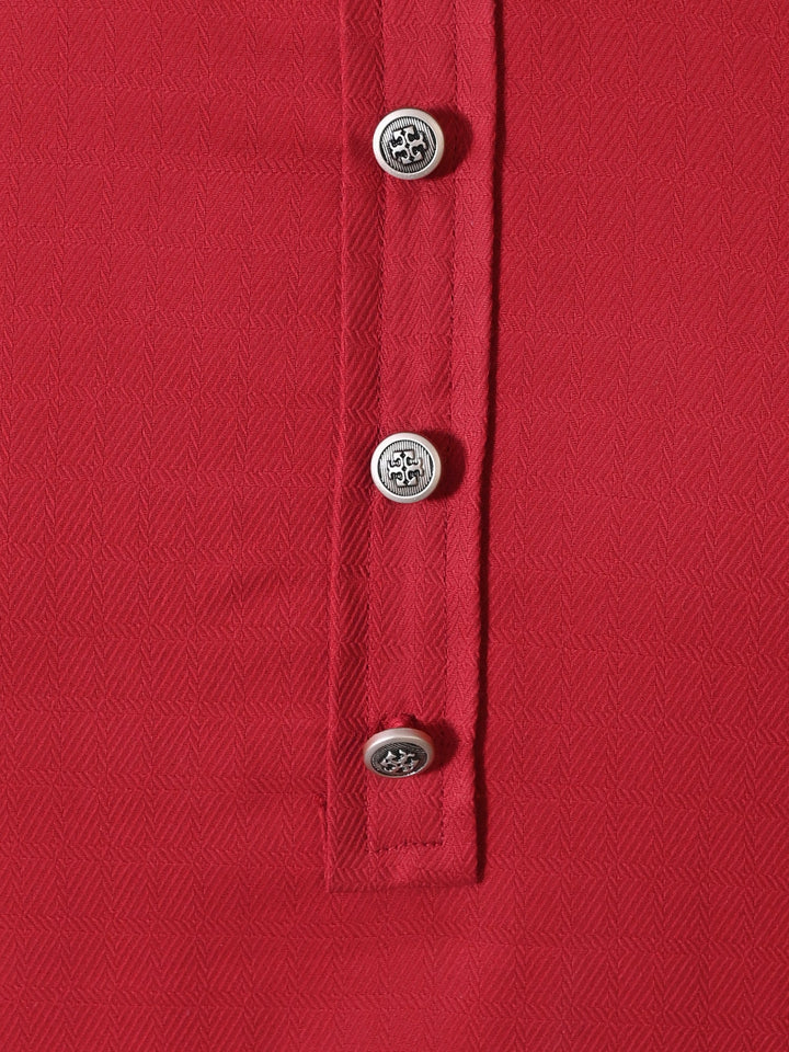Textured Maroon Kurta Set