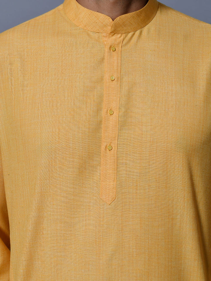 Textured Mustard Kurta Set