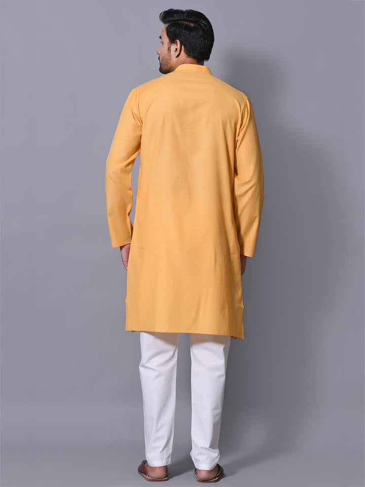 Textured Mustard Kurta Set