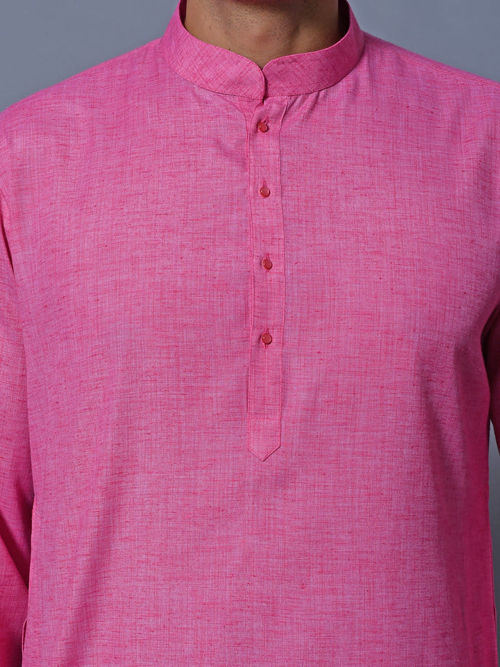 Textured Pink Kurta Set