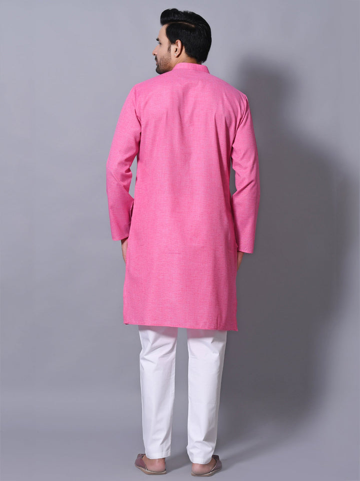 Textured Pink Kurta Set