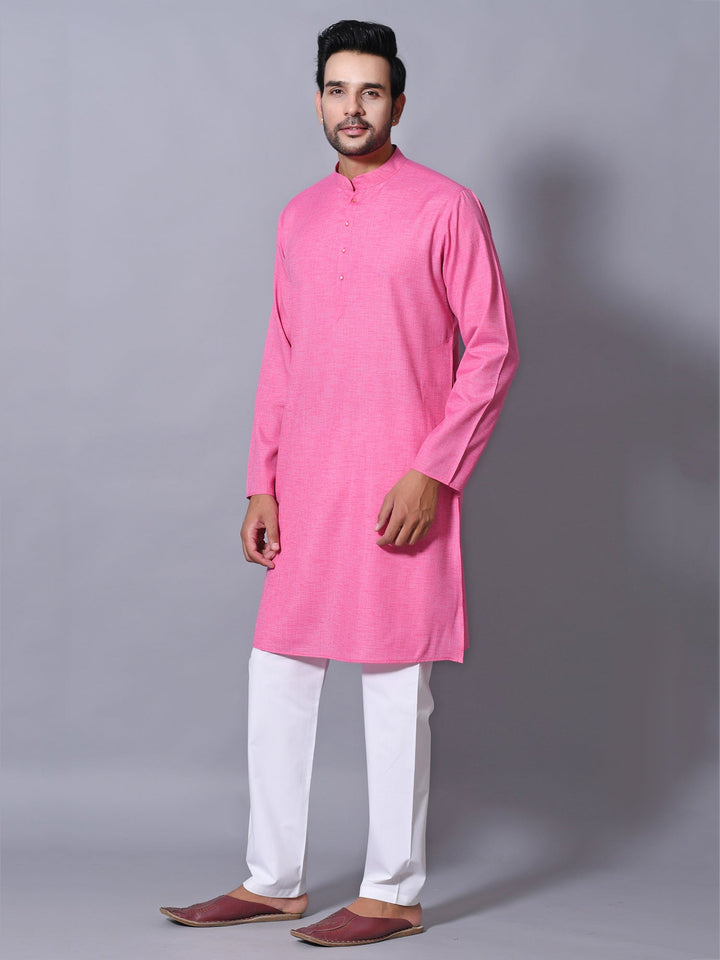 Textured Pink Kurta Set