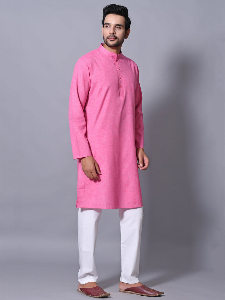 Textured Pink Kurta Set