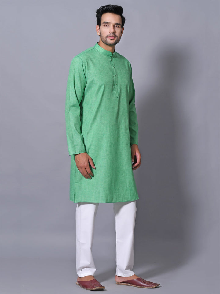 Textured Green Kurta Set