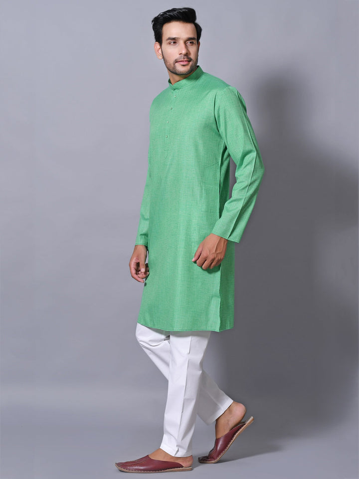 Textured Green Kurta Set