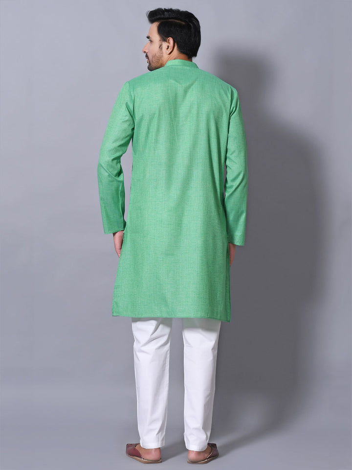 Textured Green Kurta Set