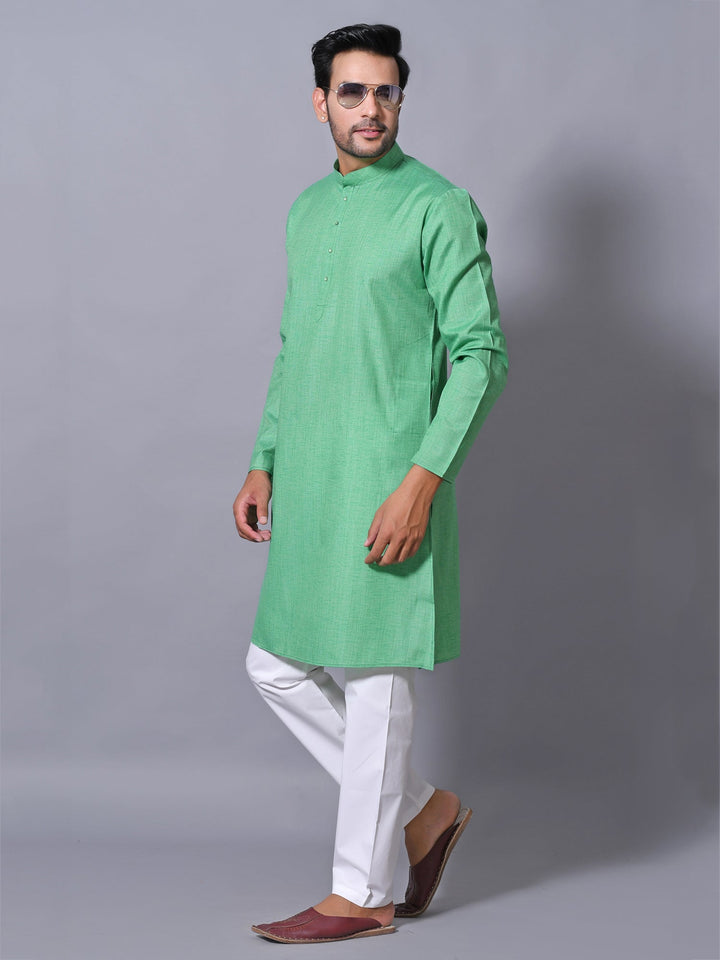 Textured Green Kurta Set