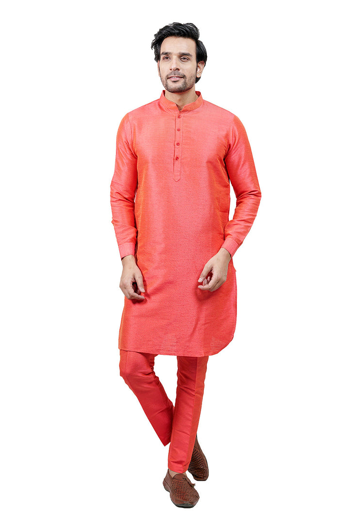 Textured Peach Kurta Set