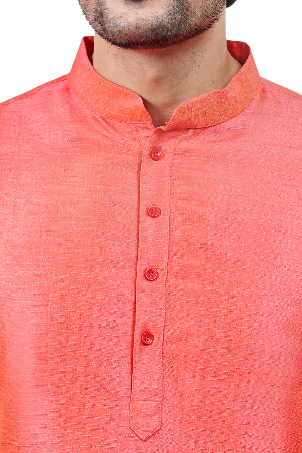 Textured Peach Kurta Set