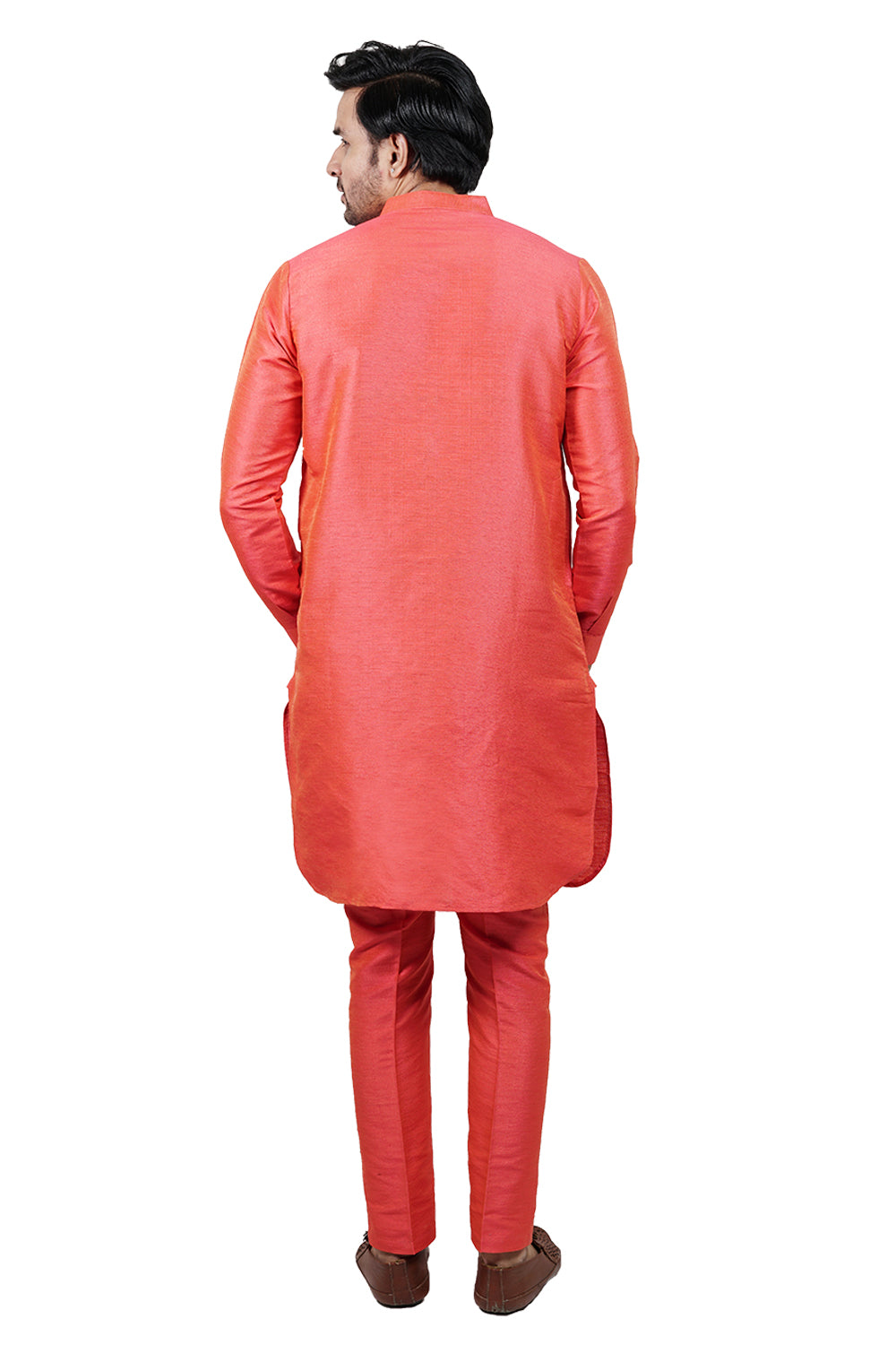 Textured Peach Kurta Set