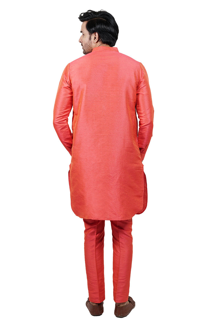 Textured Peach Kurta Set
