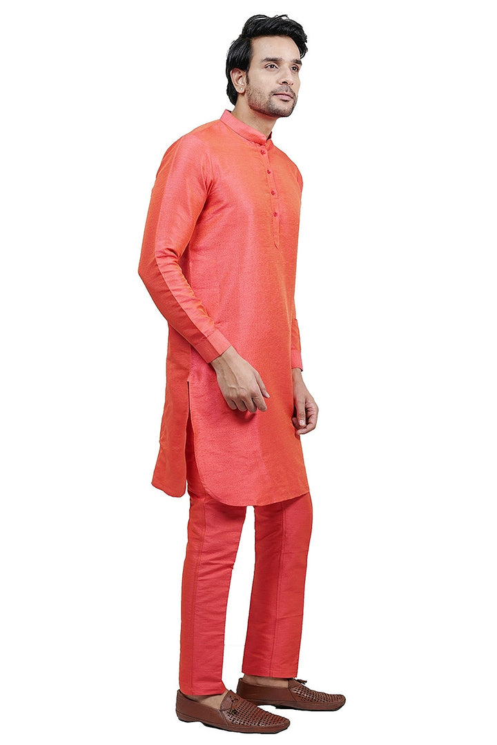 Textured Peach Kurta Set