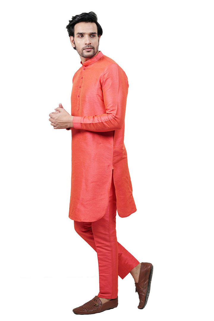 Textured Peach Kurta Set