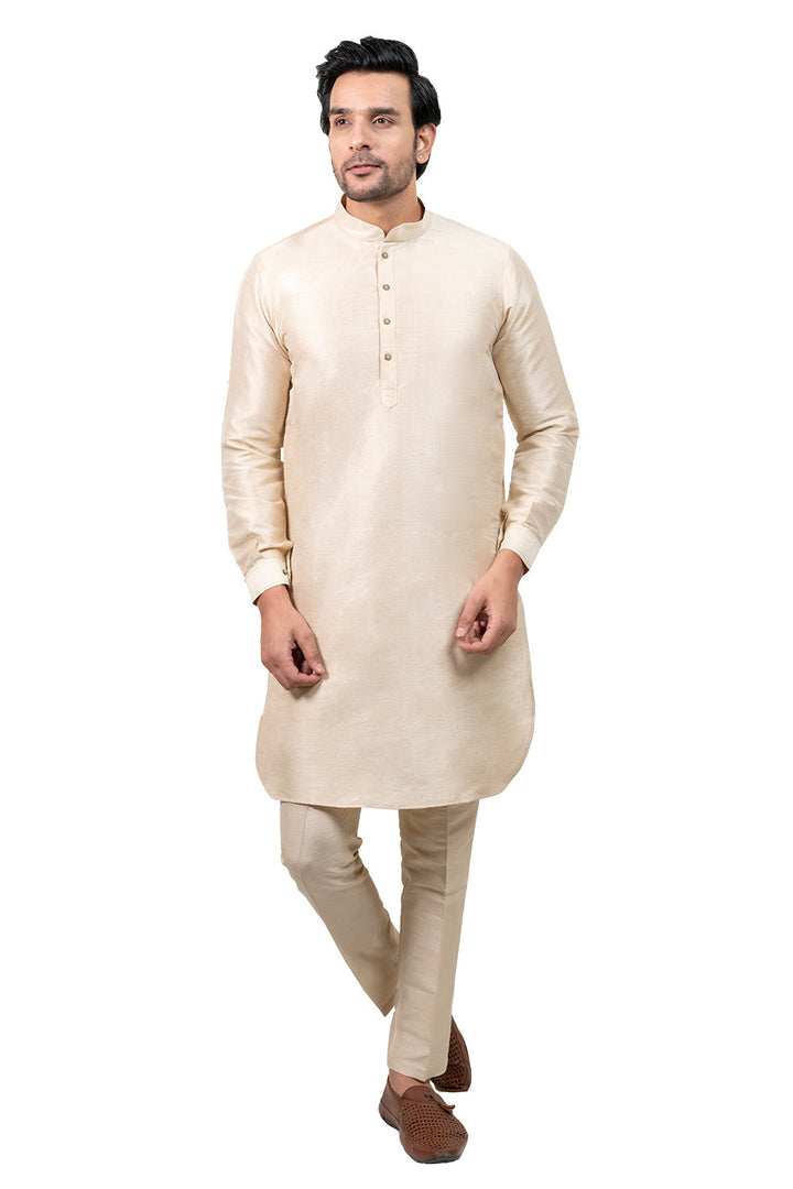 Solid Cream Kurta Set