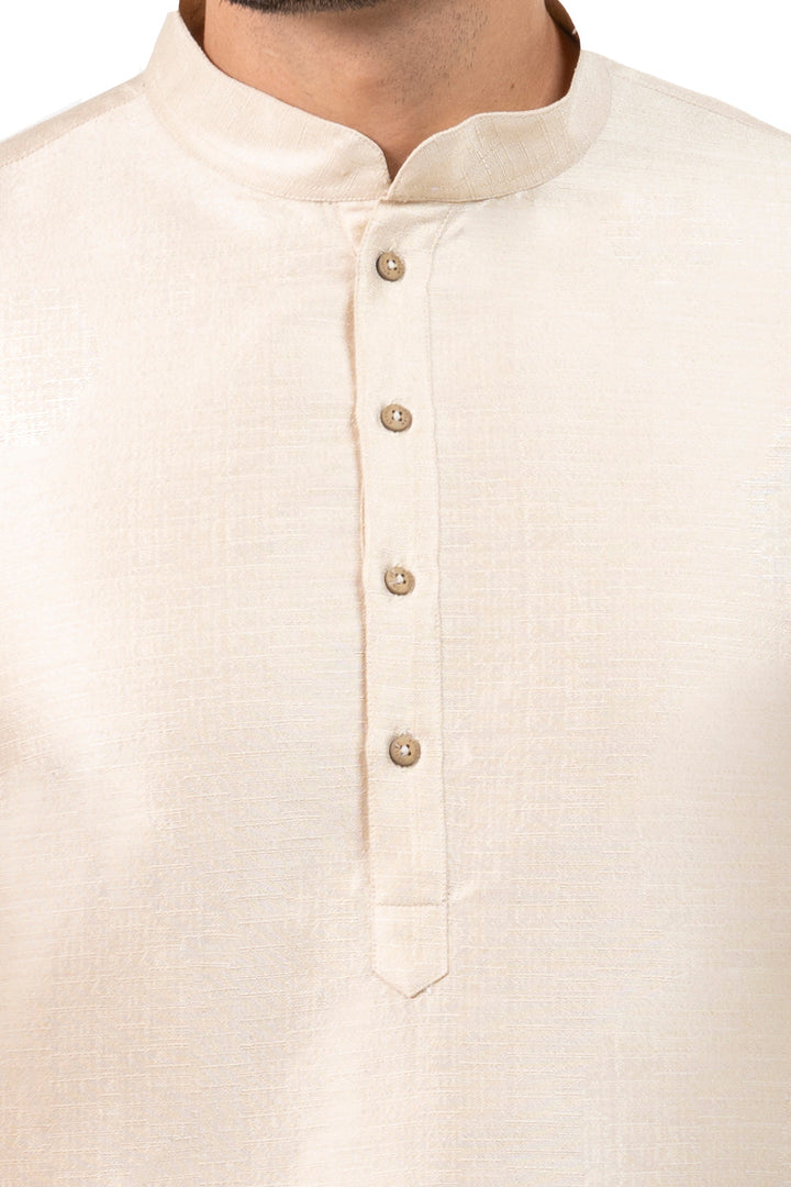 Solid Cream Kurta Set