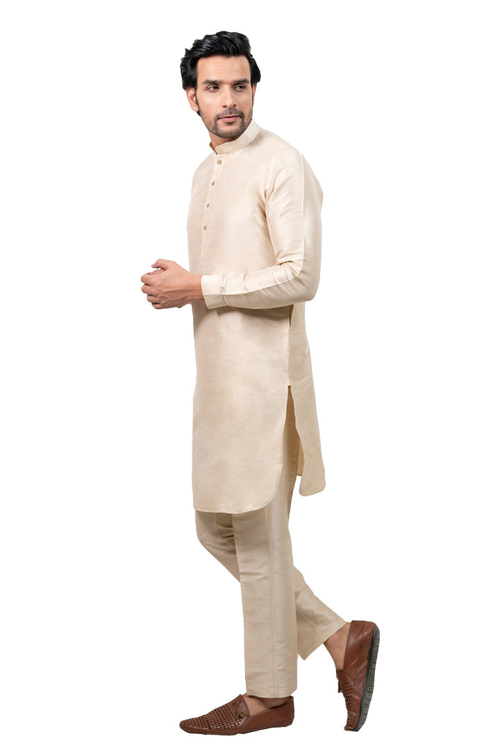 Solid Cream Kurta Set
