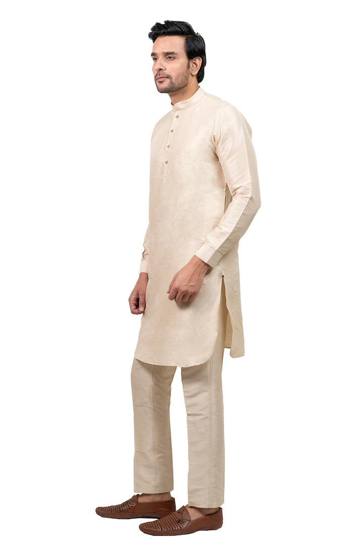 Solid Cream Kurta Set