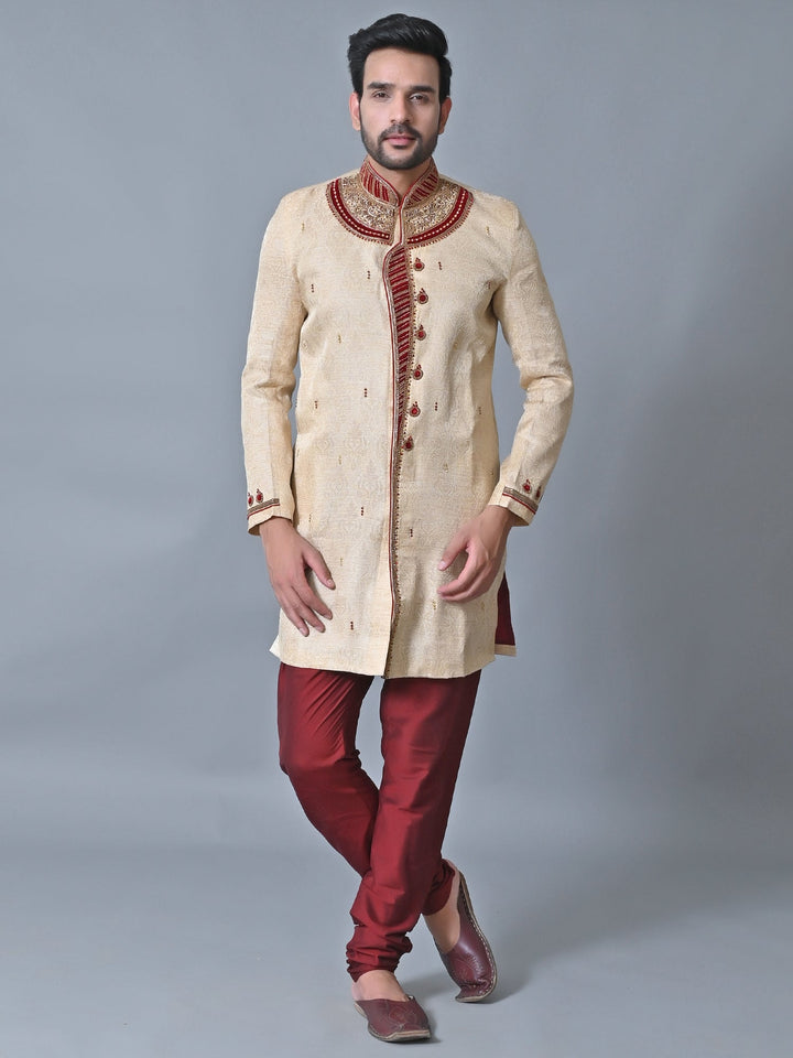 Ethnic Motifs Cream Sherwani