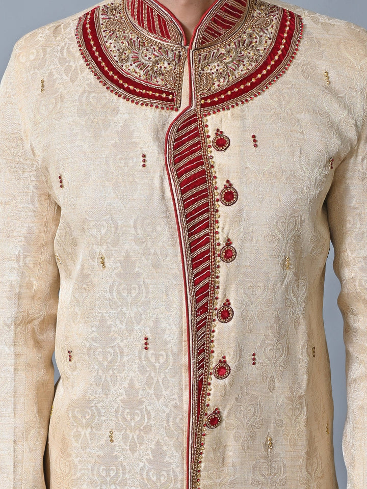 Ethnic Motifs Cream Sherwani