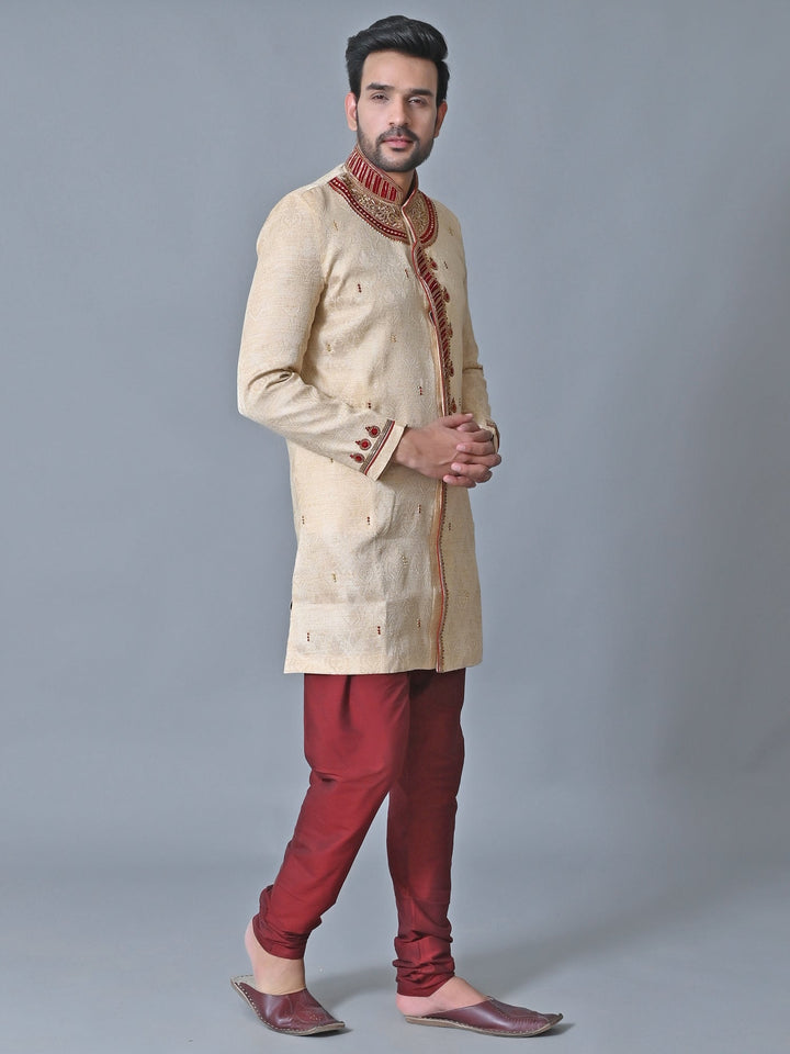 Ethnic Motifs Cream Sherwani