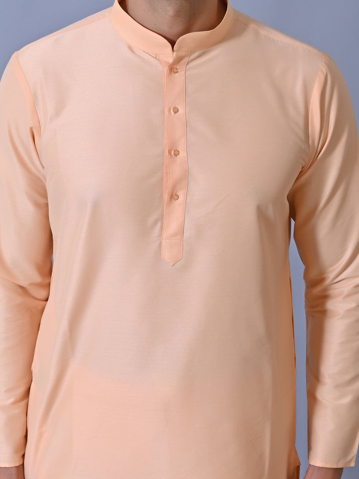 Textured Peach Kurta Set