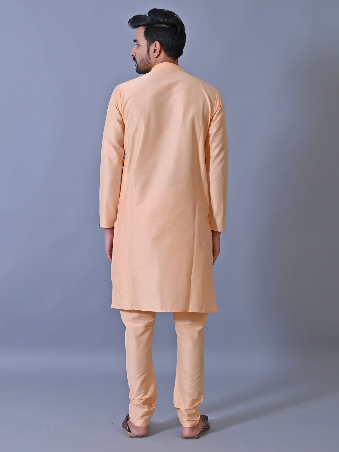 Textured Peach Kurta Set