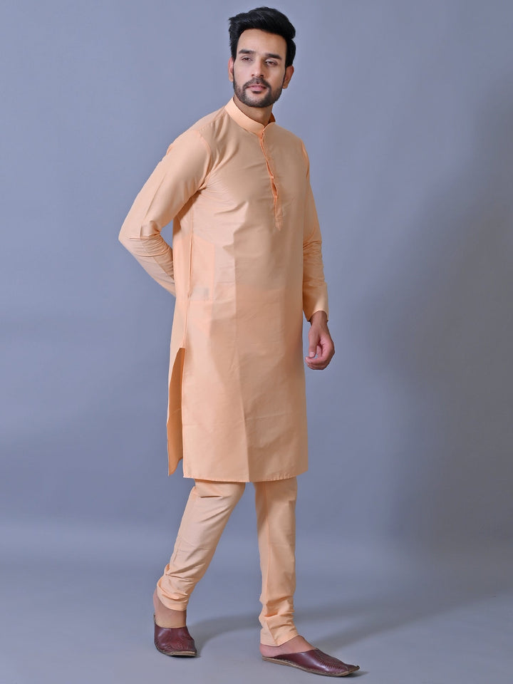 Textured Peach Kurta Set