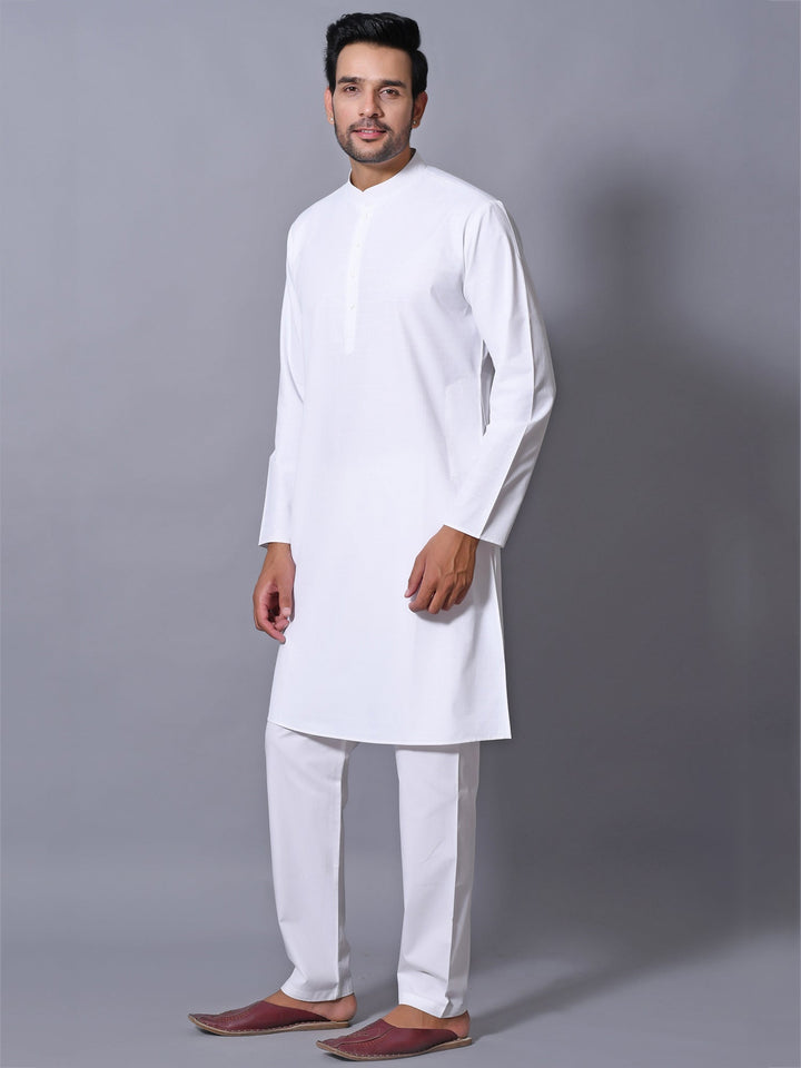 Textured White Kurta Set