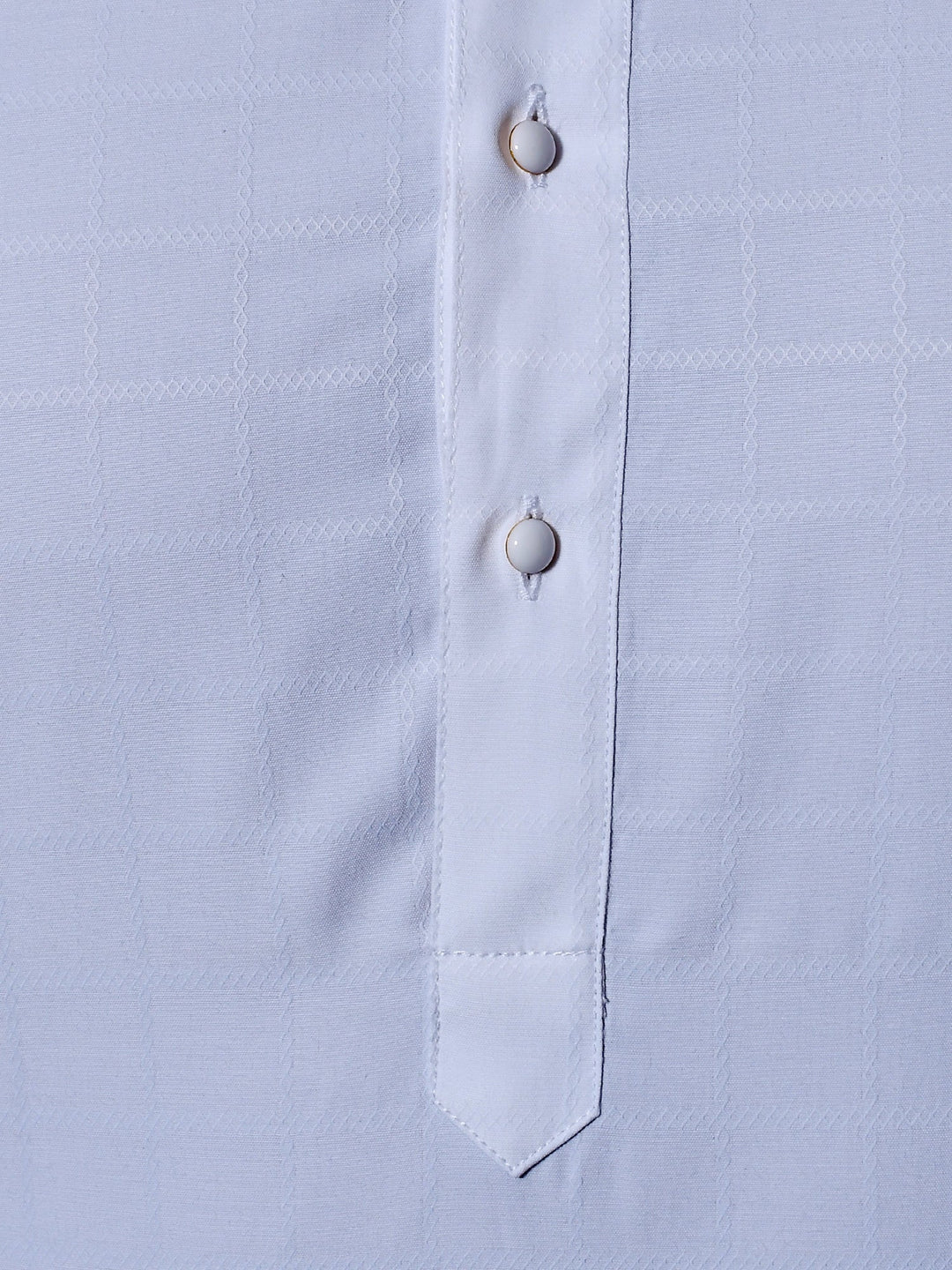 Textured White Kurta Set