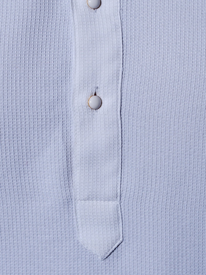 Textured White Kurta Set