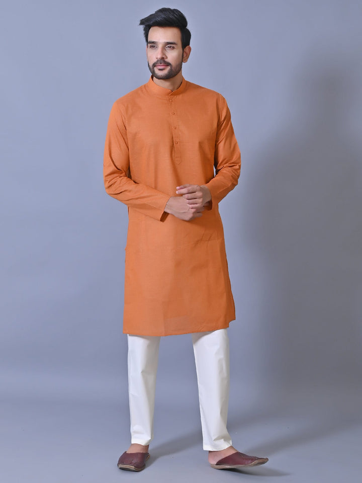 Textured Rust Kurta Set