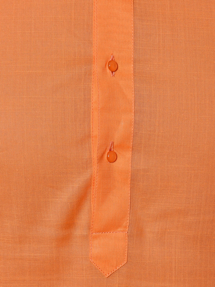 Textured Orange Kurta Set