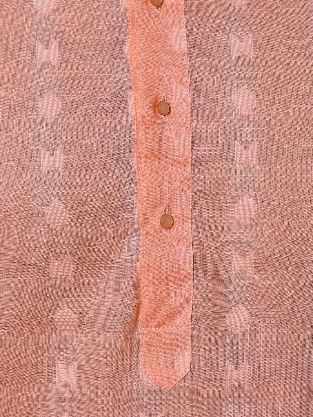 Woven Design Orange Kurta Set