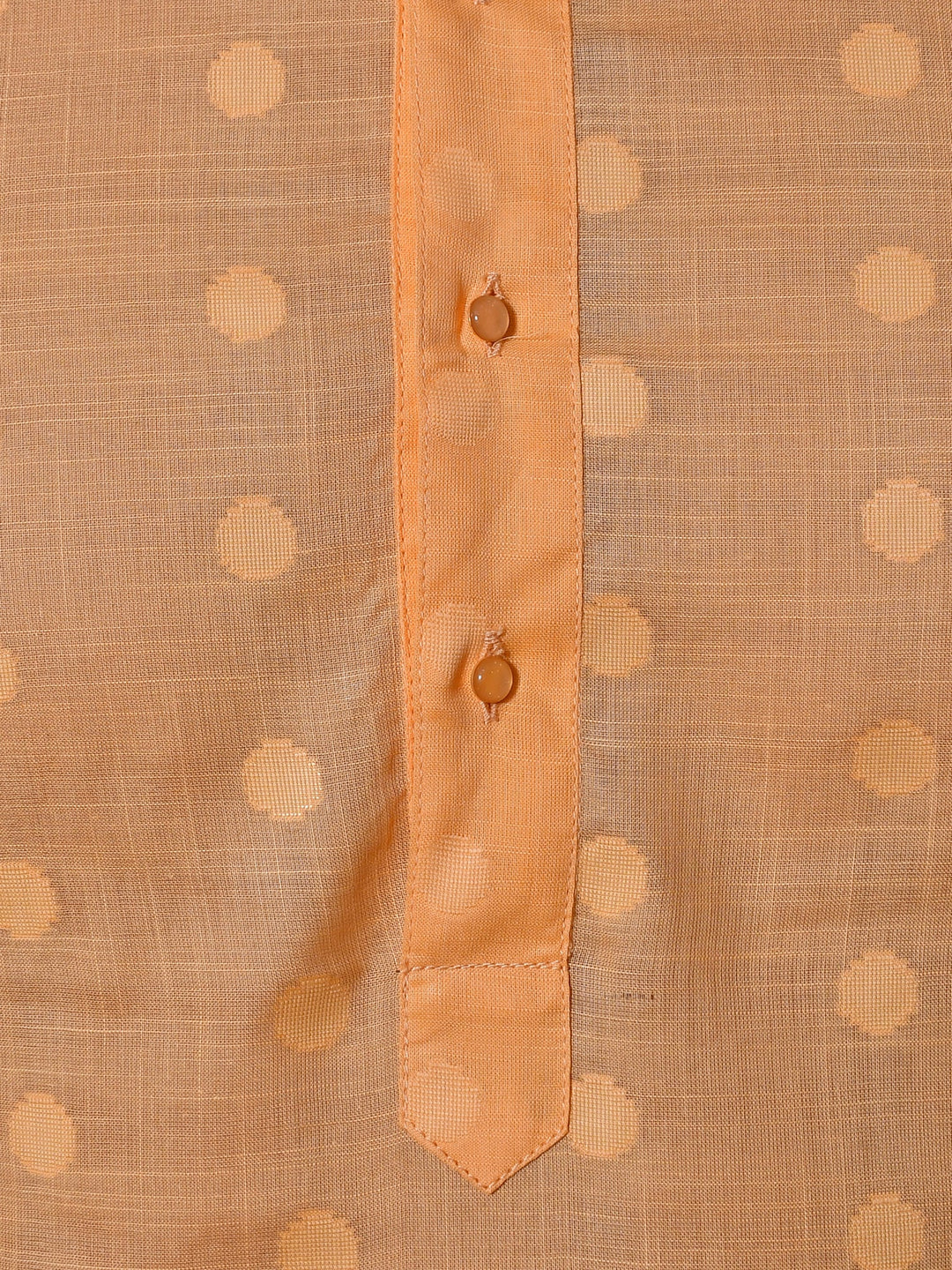 Woven Design Mustard Kurta Set