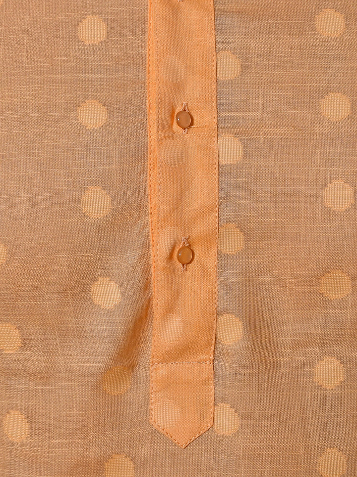 Woven Design Mustard Kurta Set