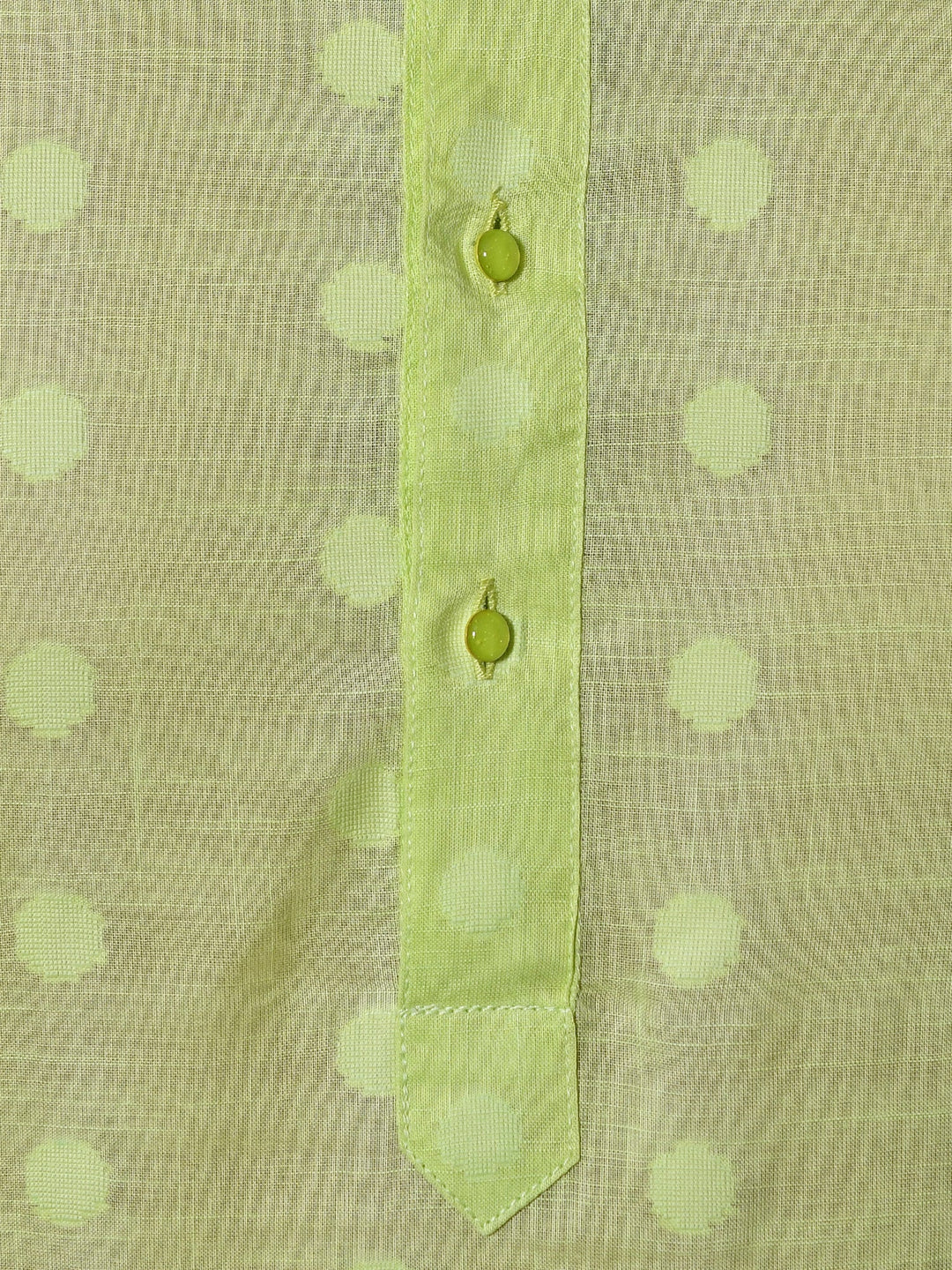 Woven Design Lime Green Kurta Set